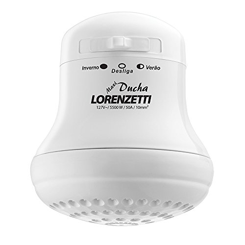 Lorenzetti Chuveiro Elétrico Branco Maxi Ducha, 5500W 110V