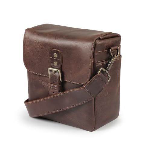 MegaGear MG1329 Genuine Leather Camera Messenger Bag for Mirrorless, Instant and DSLR...
