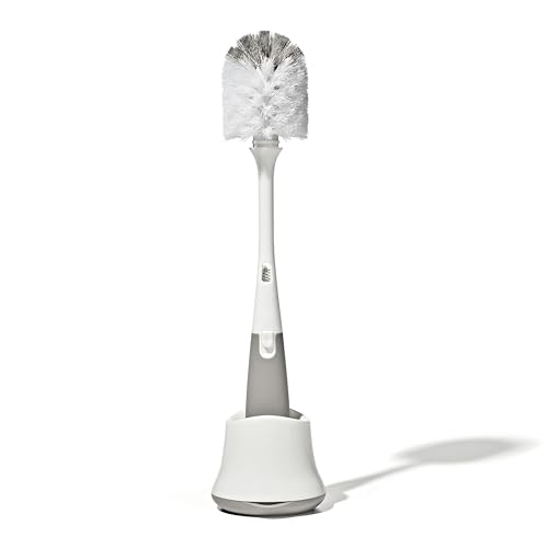 OXO Tot Bottle Brush with Nipple Cleaner and Stand Gray