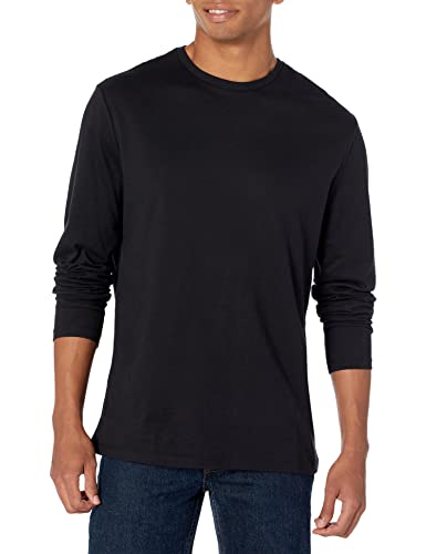 Amazon Essentials Slim-Fit Long Sleeve Shirt for Men, Pocket and No Pocket Styles, Pocket and No Pocket Styles, Large, Black