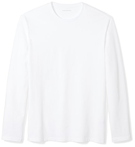 Amazon Essentials Slim-Fit Long Sleeve Shirt for Men, Pocket and No Pocket Styles, Large, White
