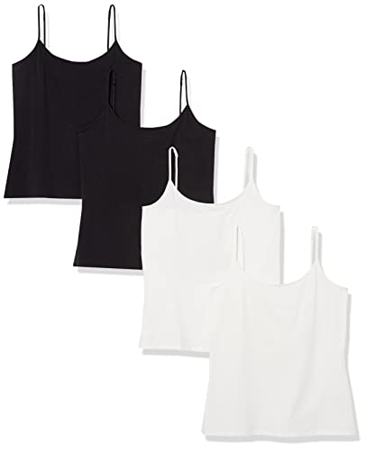 Amazon Essentials Women's Slim-Fit Camisole, Pack of 4, Black/White, XX-Large