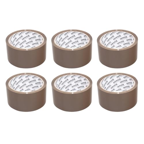 (-18%) OFFICE PRODUCTS Verpackungsklebeband / 6 Rollen/ 48mm x 46m / Braun/PP-Packband mit Acrylkleber/Verpackungsband Klebeband Paketklebeband