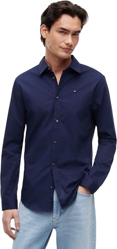 (-32%) Tommy Jeans Herren Hemd TJM Original Langarm, Blau (Black Iris), L