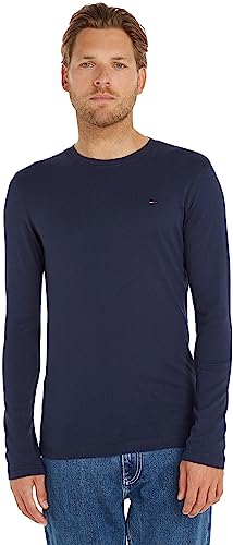 (-31%) Tommy Jeans Herren Tjm Original Rib Longsleeve Tee Dm0dm04409 Langarm Strickoberteile, Blau, XL EU