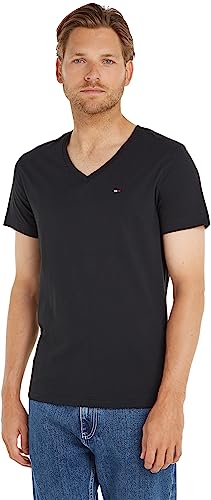 🔥 STARKER PREIS (-54%) Tommy Jeans Herren Tjm Original Jersey V Neck Tee Dm0dm04410 Kurzarm Strickoberteile, Schwarz (Tommy Black), L EU