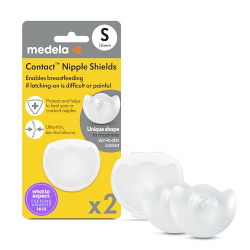 Medela Contact Nipple Shields, Small 16mm, Food Grade Silicone | for Latching Difficulties During Breastfeeding, Flat or Inverted Nipples