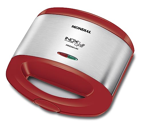 MONDIAL Sanduicheira Grill Premium, Vermelho/Inox, 800W, 220V - S-19