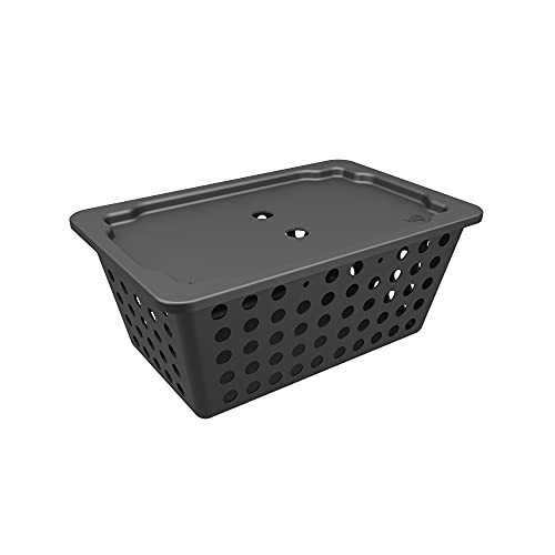 Cesta One com Alças e Tampa, Grande, Preto, Coza