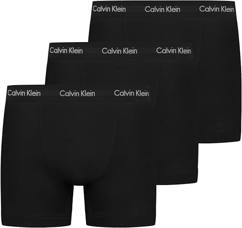 (-35%) Calvin Klein Herren 3er Pack Boxershorts Trunks Unterwäsche, Schwarz (Black W Black Wb), XL