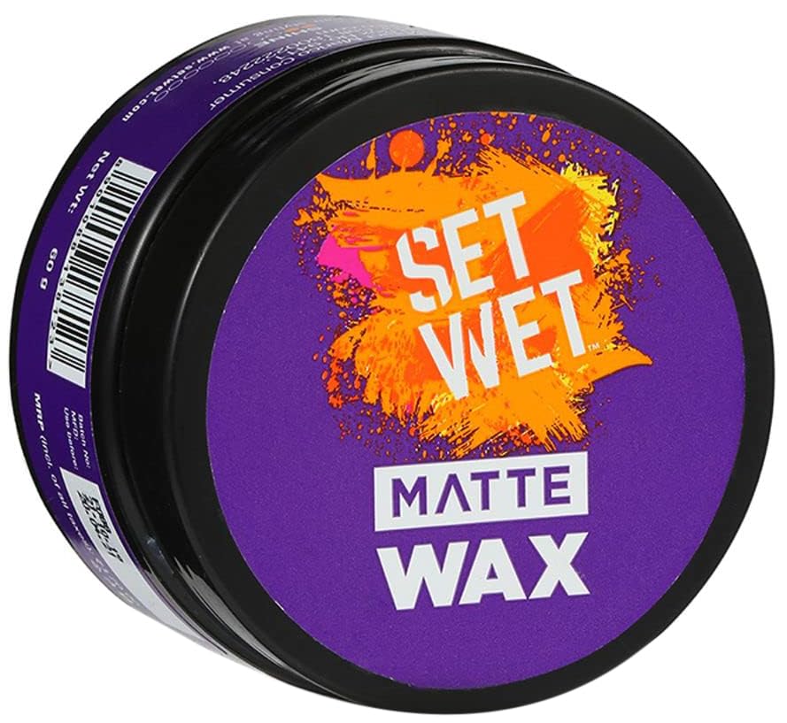 Set Wet Hair Wax For Men - Matte Wax, 60g | Matte Look, Strong Hold, Restylable Anytime, Easy Wash Off | No Paraben, No Sul…