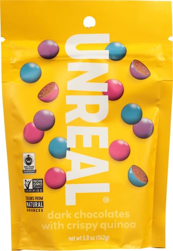Unreal, Candy Coated Chocolate Crispy Quinoa Gems Bag, 5 Ounce