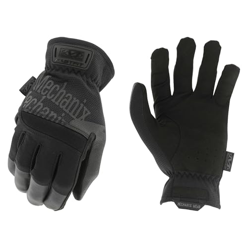 Mechanix Wear FastFit Tactical Gloves - Heavy Duty Lightweight Multipurpose Gloves - Flexible Grip & Reinforced Palm - Touchscreen Capable - Medium- Covert Black