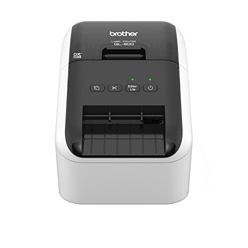 Brother QL-800 Label Maker, Address Label Printer, Desktop, Up to 62mm Wide Labels, Red &...