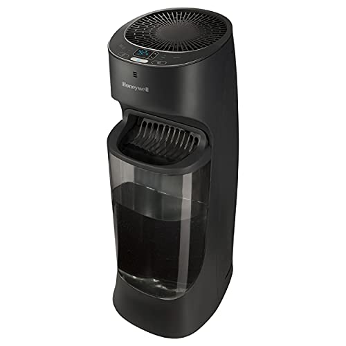 Honeywell Top Fill Tower Humidifier, Digital Humidistat, Black – Cool Mist Humidifiers for Bedroom, Home or Office with Space-Saving Tower Design