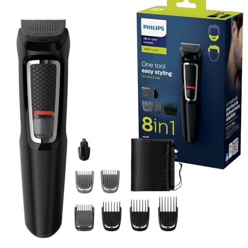 Philips Multigroom Series 3000 8-in-1 Face And Hair Cordless Trimmer With 8 Tools...