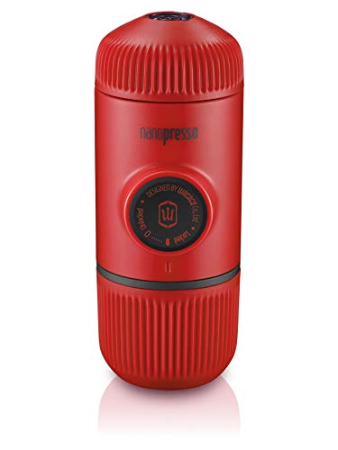 (-20%) WACACO Nanopresso Tragbare Espressomaschine, Upgrade-Version von Minipresso, 18 Bar Druck, Kleine Reisekaffeemaschine, Ohne Schutzhülle, Manuell Bedient, für Zelten und Wandern, Rot