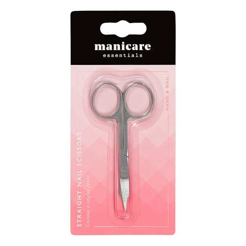 Manicare Nail Scissors, Professional Japanese Stainless Steel, Sharp Straight Tips, Trims Nails, Cuticles And Dead Skin, Beauty Scissors For Trimming Eyebrows, Nose Hair, Fingernails And Toenails