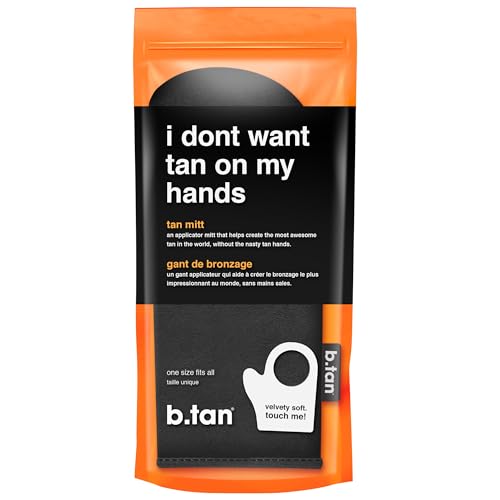 b.tan Self Tanning Mitt | I Don't Want Tan On My Hands - Sunless Tanner Applicator Glove w/Thumb, Streak-Free, Velvety Soft, Reusable, Face & Body, Great for Foam, Mousse, Gradual Lotion, & Drops