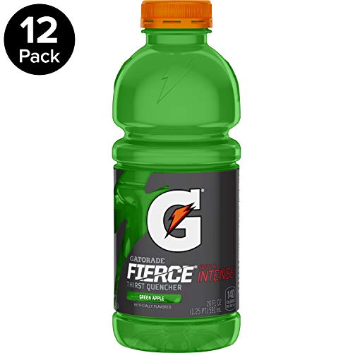 Gatorade Fierce, Green Apple, 20 Ounce Bottles (Pack of 12)