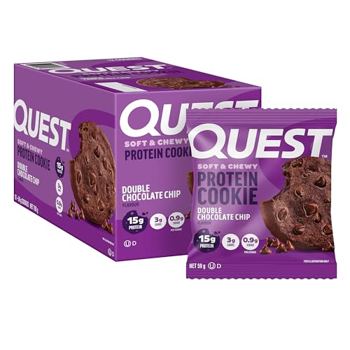Quest Soft & Chewy Protein Cookie - Double Chocolate Chip (12 Cookies)