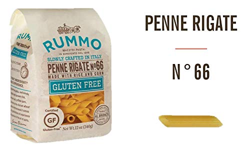 Rummo Gluten Free Penne Rigate N.66 - Gluten Free Pasta, Made with Corn & Rice, Penne Pasta Noodles, Pasta from Italy - 12 Ounce (Pack of 1)