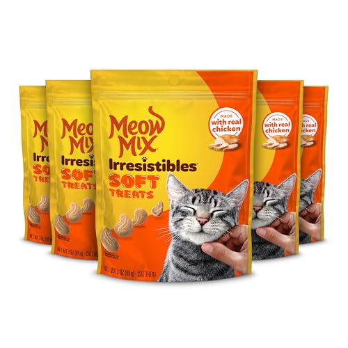 Meow Mix Irresistibles Soft Cat Treats, White Meat Chicken, 3 Ounce (Pack of 5)