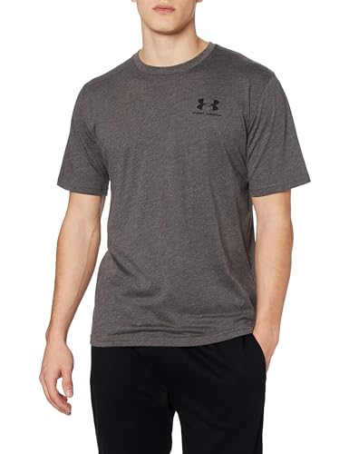 Under Armour Men's Sportstyle Left Chest Short-Sleeve T-Shirt , Charcoal Medium Heat (019)/Black , Large