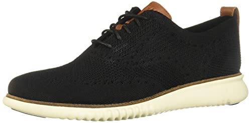 Cole Haan Men's 2.0 Zerogrand Stitchlite Oxford, Black/Ivory, 11