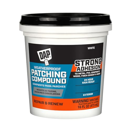 DAP Weatherproof Patching Compound, White, 16 Oz (7079818740)