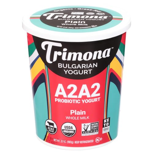 Trimona Foods Organic Plain Bulgarian A2A2 Yogurt, 32 Oz