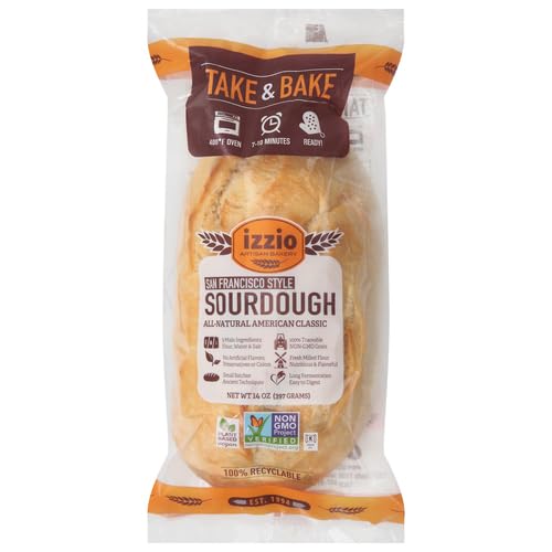 IZZIO ARTISAN BAKERY Take & Bake Sourdough Loaf, 14 Ounce (Frozen)