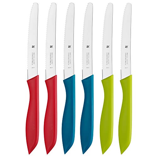 (-36%) WMF Classic Line Frühstücksmesser Set 6-teilig, 23 cm, Brötchenmesser Wellenschliff, Brotzeitmesser, Spezialklingenstahl, Kunststoffgriff, bunt