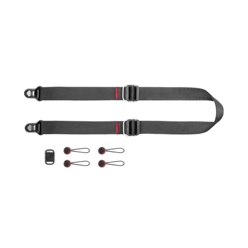 Peak Design Slide Lite Camera Strap, Black, Configurable as a Sling, Neck or Shoulder Strap, Quick Release and Connection, Smooth and Grippy Side, Camera Straps for Photographers, 200 lb Capacity