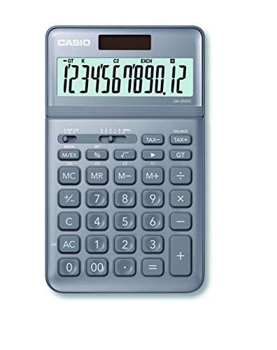 🔥 STARKER PREIS (-40%) CASIO Tischrechner JW-200SC, 12-stellig, in stylischen Farben, Steuerberechnung, Solar-/Batteriebetrieb