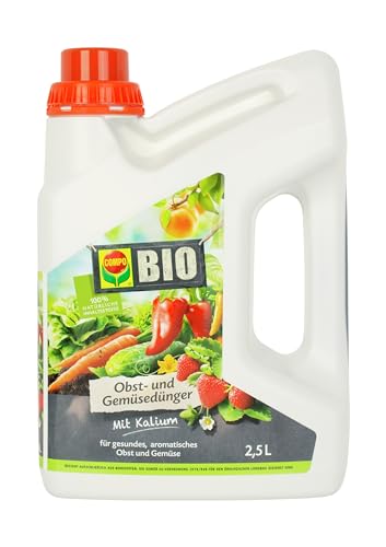 🔥 STARKER PREIS (-40%) COMPO BIO Obst- und Gemüsedünger - Bio Flüssigdünger für Obst und Gemüse - Kalium Dünger - 2,5 Liter