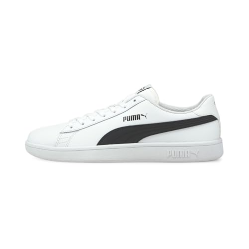 (-43%) PUMA Unisex Puma Smash v2 L Low-Top, Puma White-Puma Black, 45 EU
