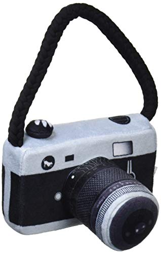 P.L.A.Y. Cute Plush Dog Toys - Globetrotter, Travel Themed Durable Squeaker Chew Toy, Great for Puppies & Small, Medium, Large Dog Breeds - Machine Washable, Recycled Materials (Lens Licker Camera)