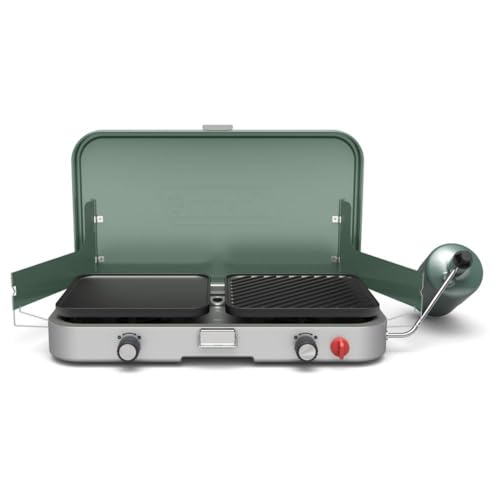 Coleman Cascade 3-in-1 Outdoor Camp Stove, Portable Cooktop with Included Cast-Iron Grill &amp; Griddle Accessories, 24,