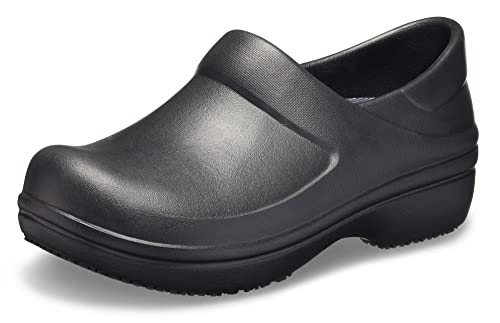 Crocs Women's Neria Pro II Clogs, Slip Resistant Work Shoes, Black, 8
