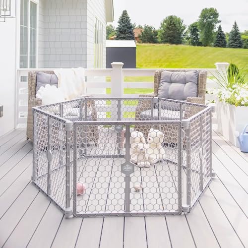 Regalo Plastic 192-Inch Super Wide Adjustable Baby Gate and Play Yard, 4-in-1, Bonus Kit, Includes 4 Pack of Wall Mounts