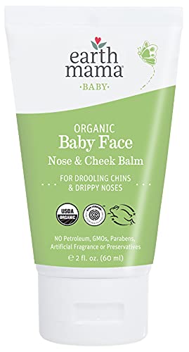 Earth Mama Organic Baby Face Nose & Cheek Balm | Moisturizer with Calendula Oil for Dry Skin Care, Natural Petroleum Jelly Alternative (2-Fluid Ounce)