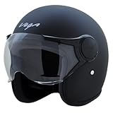 Vega Jet ISI DOT Certified Matt Finish Open Face Helmet for Men and Women with Clear Visor