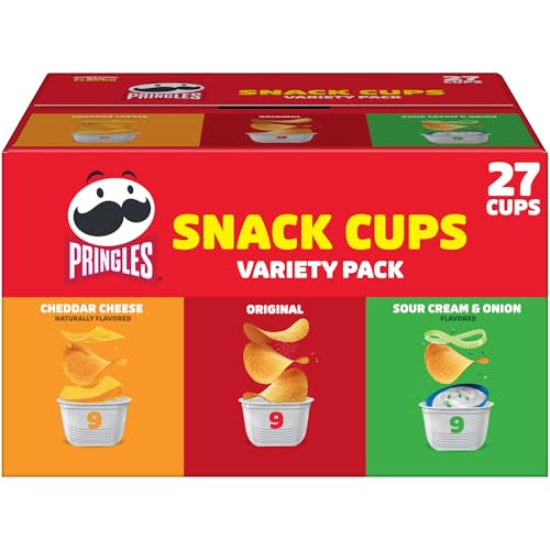 Pringles Potato Crisps Chips, On-the-Go Snacks, Snack Stacks, Variety Pack, 19.3oz Box (27 Cups)​​