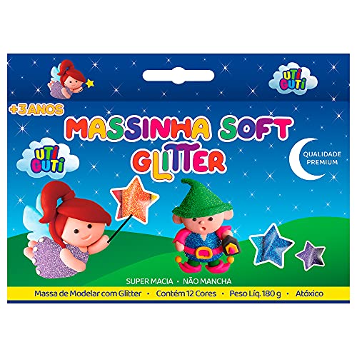 Massa de Modelar Uti Guti Glitter - 12 Cores