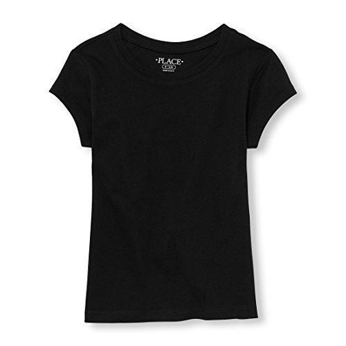 The Children's Place girls Uniform Basic Layering Tee Shirt, Black, Medium - 7/8 US