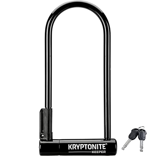 Kryptonite Keeper LS Bügelschloss aus gehärtetem Stahl mit Vinylbeschichtung, langer Bügel, Schnellverschluss-Halterung, Sicherheitslevel 5/10, für Fa