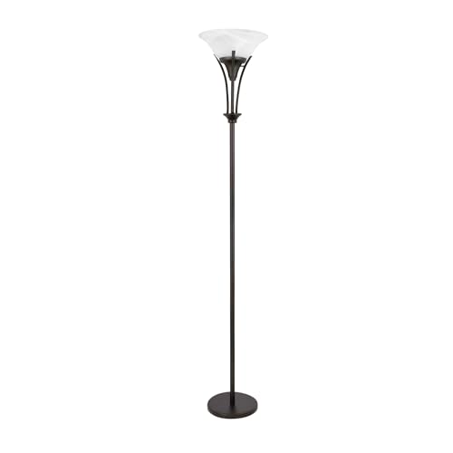 Globe Electric 63361 Gatineau 71" Dark Bronze Floor Lamp with Alabaster Glass Shade71&#x27;&#x27; Floor Lamps for 