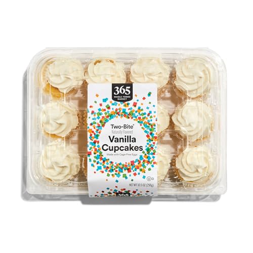 365 Everyday Value, Two-bite Vanilla Cupcakes, 10.5 OZ (Frozen)