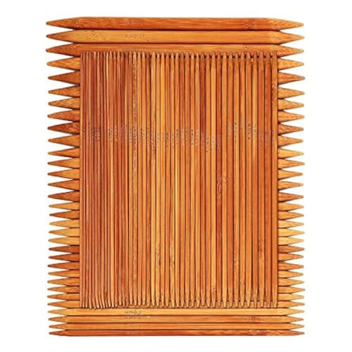75 Pcs Double Pointed Knitting Needles Set, BetyBedy Carbonized Bamboo Knitting Needles, Knitting Needle for Handmade Creative DIY - 8'' Length 15 Sizes (2.0mm -10.0mm) (5 Needles/Size)